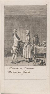 Motiver for ekteskap og deres konsekvenser. Bl. 5 av Daniel Nikolaus Chodowiecki