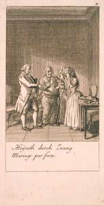 Motiver for ekteskap og deres konsekvenser. Bl. 7 av Daniel Nikolaus Chodowiecki