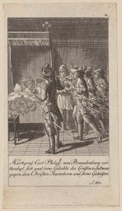 Blad 2 fra serien «Brandenburgs historie» av Daniel Nikolaus Chodowiecki