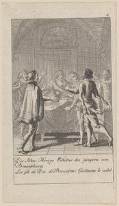Blad 4 fra serien «Middelalderens og nyere tids historie» av Daniel Nikolaus Chodowiecki