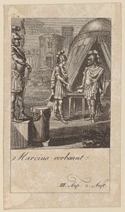 Blad 5 til Shakespeares «Coriolanus» av Daniel Nikolaus Chodowiecki