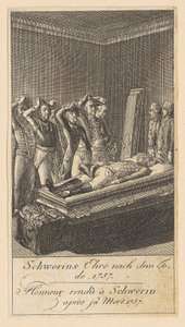 Plate 6 av «Brandenburgske krigsscener» av Daniel Nikolaus Chodowiecki