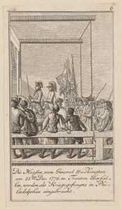 Blad 6 i serien til avhandlingen «Historien om revolusjonen i Nord-Amerika» av M. C. Sprengel. av Daniel Nikolaus Chodowiecki