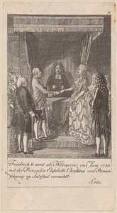 Blad 9 i serien «Brandenburgs historie» av Daniel Nikolaus Chodowiecki