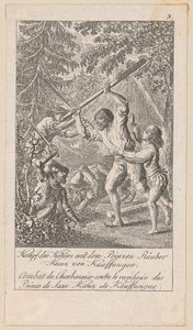 Kullbrennerens kamp med prinserøveren, blad 5 fra serien «Eldre, midtre og nyere historie» av Daniel Nikolaus Chodowiecki
