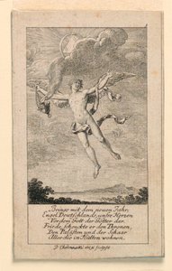 Dorință de Anul Nou pentru Germania, Ilustrație pentru „Königl: Calendarul genealogic Grosbrit [anian] pe anul 1780 Lauenberg de J.G. Berenberg”Norvegian av Daniel Nikolaus Chodowiecki
