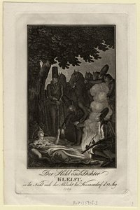 Poeten Ewald von Kleist i slaget ved Kunersdorf, 12. august 1759, ca 1759 av Daniel Nikolaus Chodowiecki