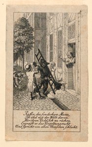 Gjengjeldelsen, illustrasjon for "Königl: Grosbrit [anian] genealogisk kalender for 1780-året Lauenberg av JG Berenberg" av Daniel Nikolaus Chodowiecki