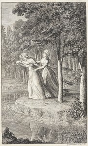 Tittelside til «Månedlig revue for damer fra Leipzig for 1794» av Daniel Nikolaus Chodowiecki