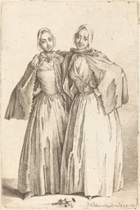 To stående damer (Demoiselles Quantin) av Daniel Nikolaus Chodowiecki
