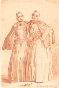 To stående damer (Demoiselles Quantin) av Daniel Nikolaus Chodowiecki