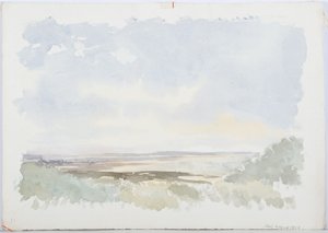 Holy Island, 1893 (blyant og wc på papir) av Daniel Oliver
