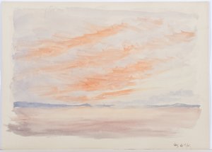 Holy Island, 1895 (blyant og wc på papir) av Daniel Oliver