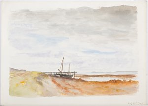 Holy Island, 1895 (blyant og wc på papir) av Daniel Oliver