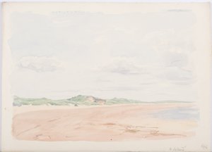 Holy Island, 1896 (blyant og wc på papir) av Daniel Oliver