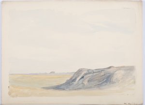 Holy Island, 1899 (blyant og wc på papir) av Daniel Oliver