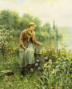 Fiske på en vårdag, av Daniel Ridgway Knight