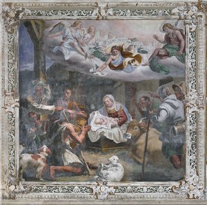 Tilbedelse av gjeterne (fresko) av Daniele Crespi