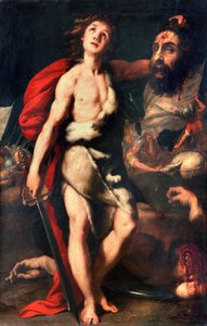 David-vinner av Giant Goliath holder hodet i hånden Maleri av Daniele Crespi (1598-1630) 1623 Palazzo Borromeo, Isola Bella, Stresa Italia