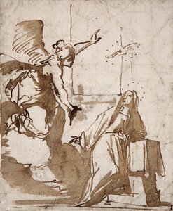Forberedelsen av bebudelsestegningen av Daniele Crespi (1598-1630) Marcora-samlingen fra 1600-tallet av Daniele Crespi