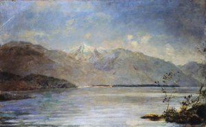 Ascona med utsikt over øyene Saint-Leger, av Daniele Ranzoni
