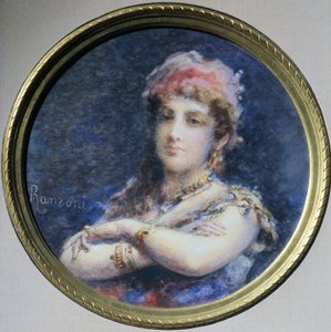 Portrait of Princess Troubetzkoy, by Daniele Ranzoni (1843-1889), watercolor   1414329   no       norwegian Successfully Translated  Original: Behangselschildering met bacchante Translat: Behangselschildering met bacchante 1395966 no norwegian Successfully