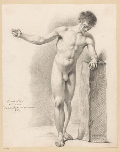 Stående naken mann, sett forfra (1. premie 1818) av Daniël Batavus Voorman