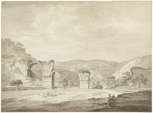 Ruin av broen til Augustus i Narni, Italia