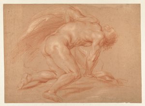 Knelende mann naken av Daniël Mijtens (II) (attributed to)