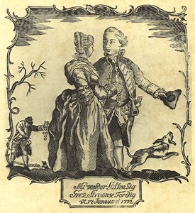 Lykken snur for deg, grev Struensee! 1772 (tresnitt) av Danish School