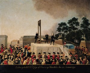 Henrettelsen av Louis XVI (1754-93) 21. januar 1793 (olje på kobber)