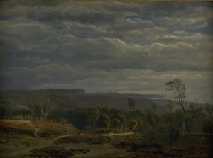 En utsikt over et skogkledd landskap på Jylland av Dankvart Dreyer