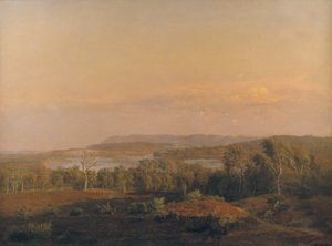 Utsikt mot Himmelbjerget, Jylland. Kveld