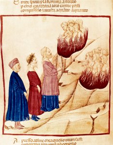 Skjærsilden: Dante og Virgil, miniatyr av Dante Alighieri