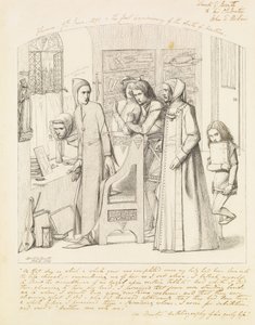 Dante tegner en engel på førsteårsdagen for Beatrices død, 1848-9 av Dante Gabriel Charles Rossetti