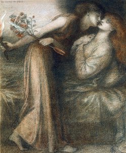 Dantes drøm på Beatrices død (Io sono i tempo) - Dessin de Dante Gabriel Rossetti (1828-1882) av Dante Gabriel Charles Rossetti