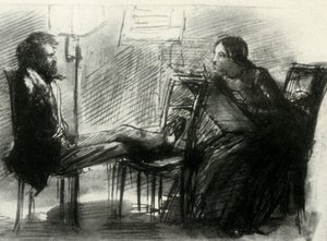 Elizabeth Siddal tegning Rossetti, 1853, 1947. av Dante Gabriel Charles Rossetti