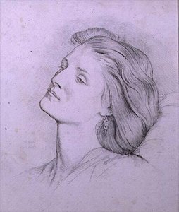 Leder for Fanny Cornforth (blyant og kritt) av Dante Gabriel Charles Rossetti