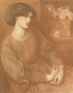 Jane Morris, 1868 (farget kritt) av Dante Gabriel Charles Rossetti