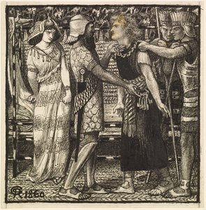 Josef anklaget før Potifar (ferdig komposisjon) av Dante Gabriel Charles Rossetti
