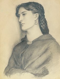 Studie av Aggie Manetti av Dante Gabriel Charles Rossetti