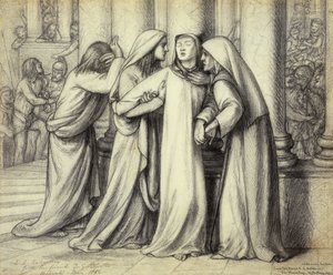 Jomfru Maria blir trøstet, 1891 av Dante Gabriel Charles Rossetti