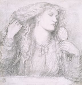 Kvinne som kjemmer håret, Fanny Cornforth av Dante Gabriel Charles Rossetti