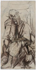 'Studie for 'The seed of David' Alterpiece: David as King', c1860. Artister: King David, Dante Gabriel Rossetti. av Dante Gabriel Rossetti
