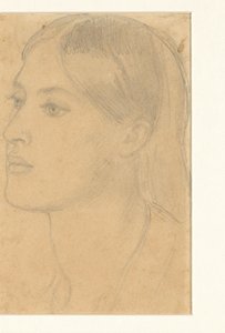 kvinnens hode av Dante Gabriel Rossetti (attributed to)