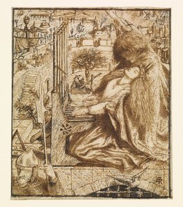 Design for Moxons Tennyson - Saint Cecilia av Dante Gabriel Charles Rossetti