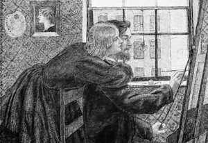Fanny Cornforth og G.P.Boyce av Dante Gabriel Charles Rossetti