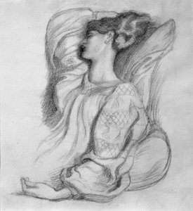 Jane Morris i islandsk kjole av Dante Gabriel Charles Rossetti