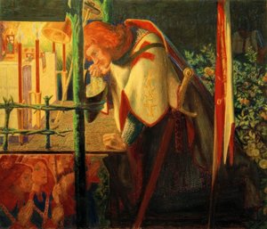 Sir Galahad ved det ødelagte kapellet av Dante Gabriel Charles Rossetti