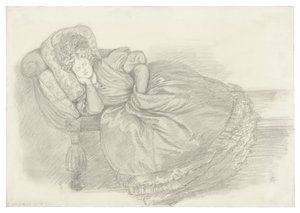 Studie av Fanny Cornforth, sovende på en sjeselong